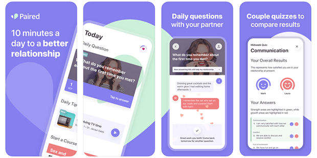 Paired è una piattaforma che promuove relazioni sane tra i partner, incoraggiando conversazioni migliori